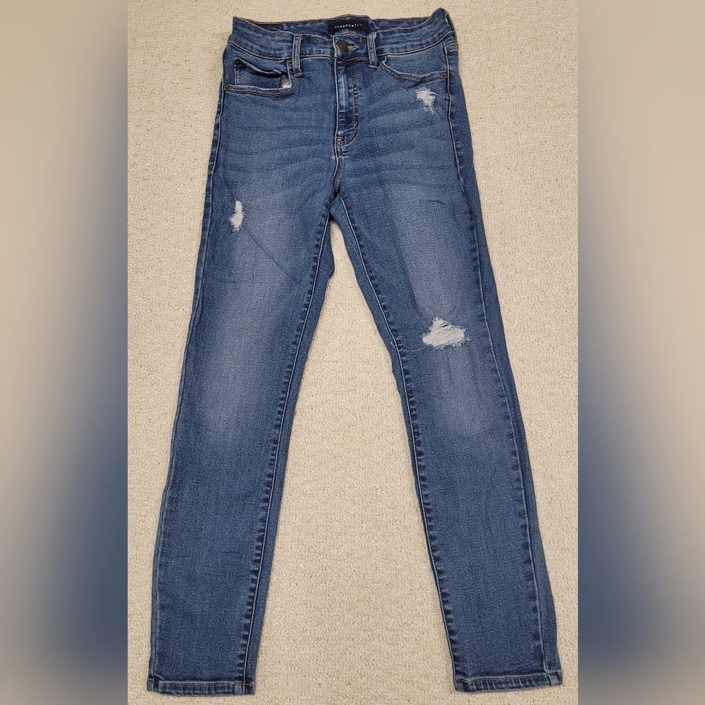 Aeropostale High Rise Jegging Jeans 6 Short Distressed Nice Condition!